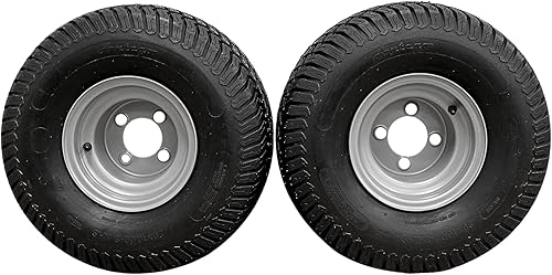 Juego de 2 neumáticos y ruedas de 20 x 10.00-8 de 4 capas para cortacésped y jardín (compatible con Husqvarna)