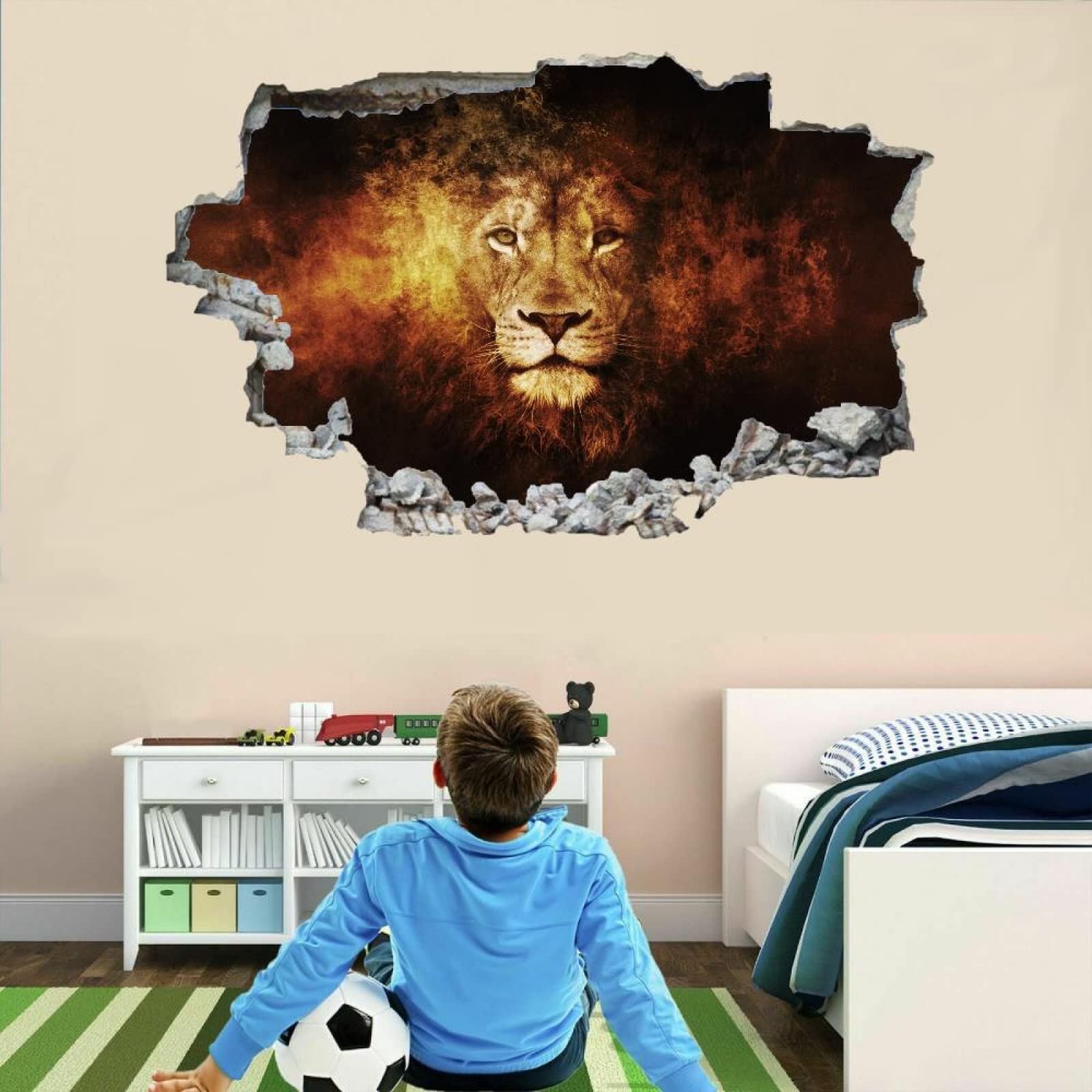 Calcomanía Rota 3D, Tigre Adhesivo Extraíble De Vinilo Para Despegar Y Pegar, Retro Tatuaje De Pared Niñas Niños Dormitorio Guardería Habitación Decoración Para El Hogar 75x113cm