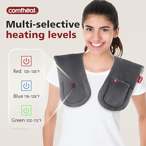 Miniatura 5 de Almohadilla térmica inalámbrica para aliviar el dolor de cuello y hombros, envolturas térmicas de cuello recargables con batería, calentador