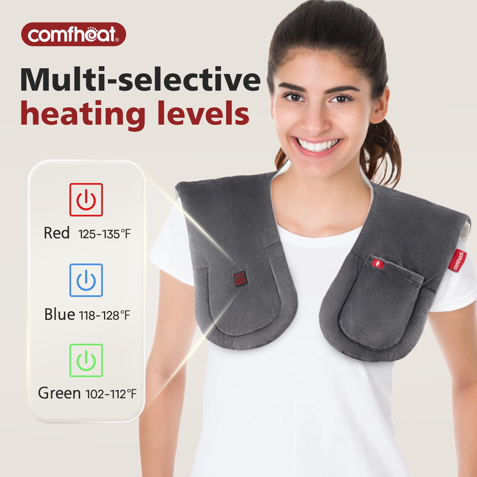 Cordless Heating Pad - For Neck, Shoulder & Back Pain