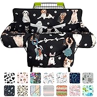Vista 1 de Funda negra para carrito de compras para bebé, funda para silla alta 2 en 1, con arnés de seguridad, multifuncional, patrón de perro, fundas