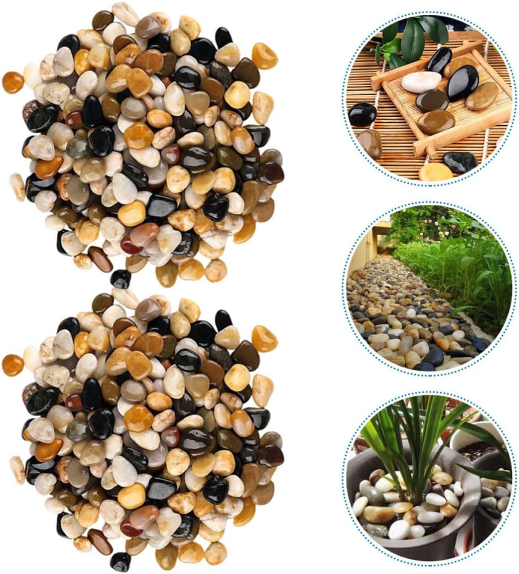 ERINGOGO 2 Bags Natural Pebbles for Aquarium and Garden Landscaping, Decorative Stones for Fish Tank and Planters, Chic Appearance, Creative Style for Bonsai and Stone Landscapes