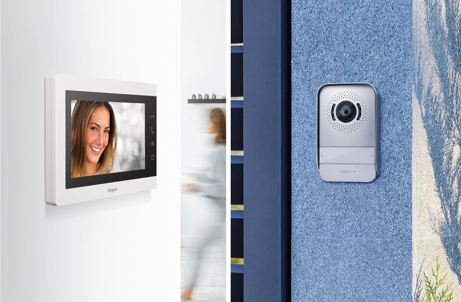 LEGRAND, EASYKIT Essential Video-Türsprechanlagen-Set mit 2-Draht-Anschluss, IP54-IK07, Farbe: weiß + EASYKIT Essential Video-Innenstelle 367915 & 363225