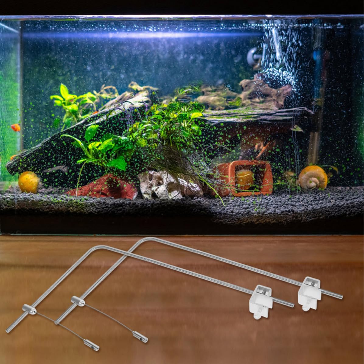 4 Stück Aquarienlampenhalter Verstellbar aus Aluminiumlegierung
