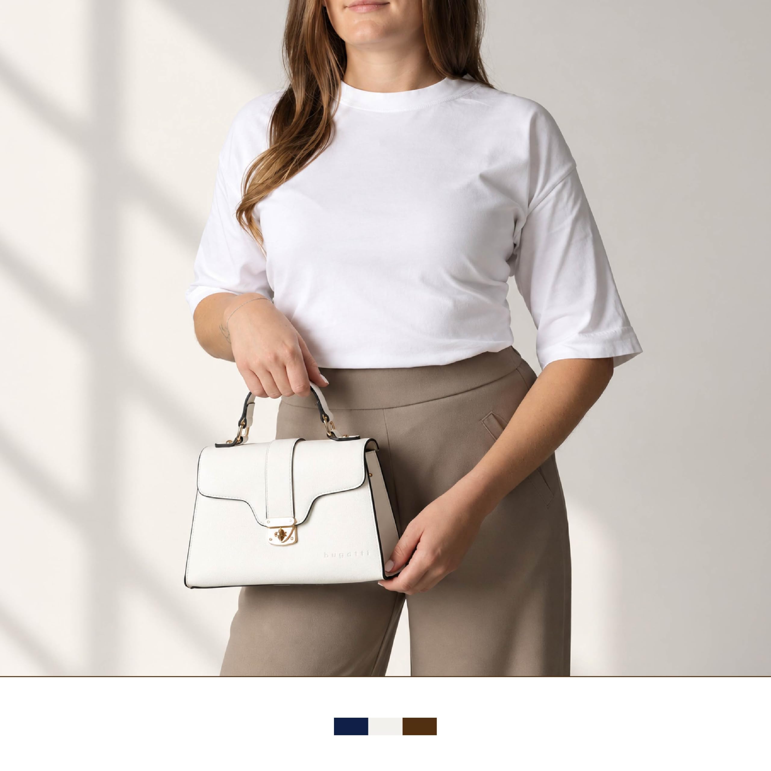 bugatti Mare 3.0 – Pequeño bolso elegante para mujer, bolso bandolera de imitación de cuero