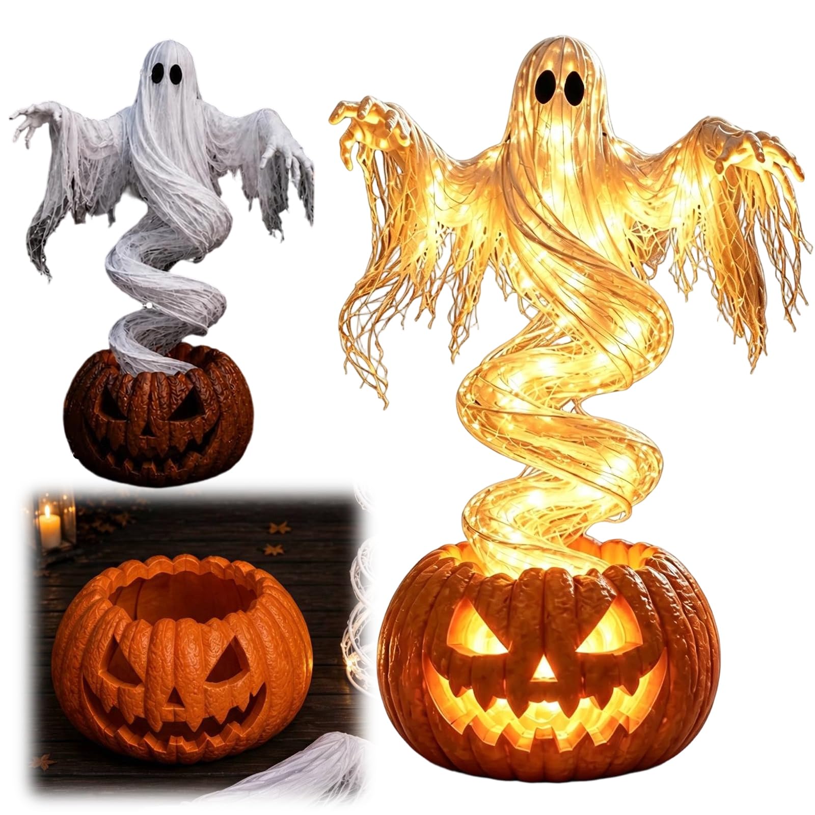 Ghostly Lights Halloween decorazione giardino rotante LED lampada | Ghostly Lights Halloween Si Posa Facilmente Nel Prato E Resiste Alle Intemperie Per Il Riutilizzo