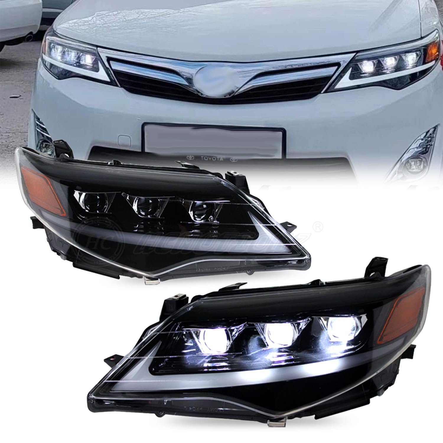 HCMOTIONZ LED Headlights Fit For toyota Camry XV50 2012-2014 LED Head Lamps 12-14 Toyota Camry SE/L/LE/XLE/Hybrid Start up Animation & Sequential Turn Signal Assembly
