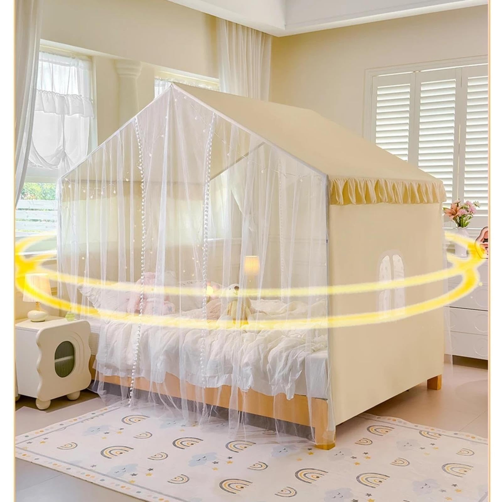 Dernière moustiquaire de petite maison style princesse avec support