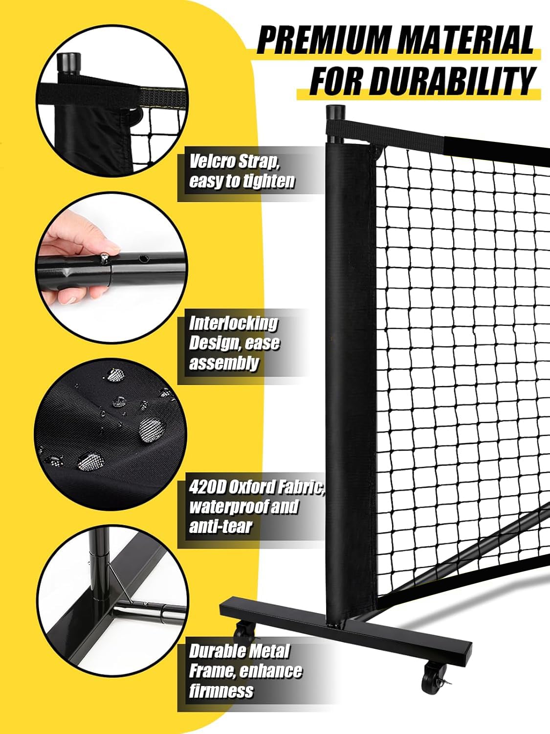 Mini Pickleball Netz 4 ft. (BlackWheel)