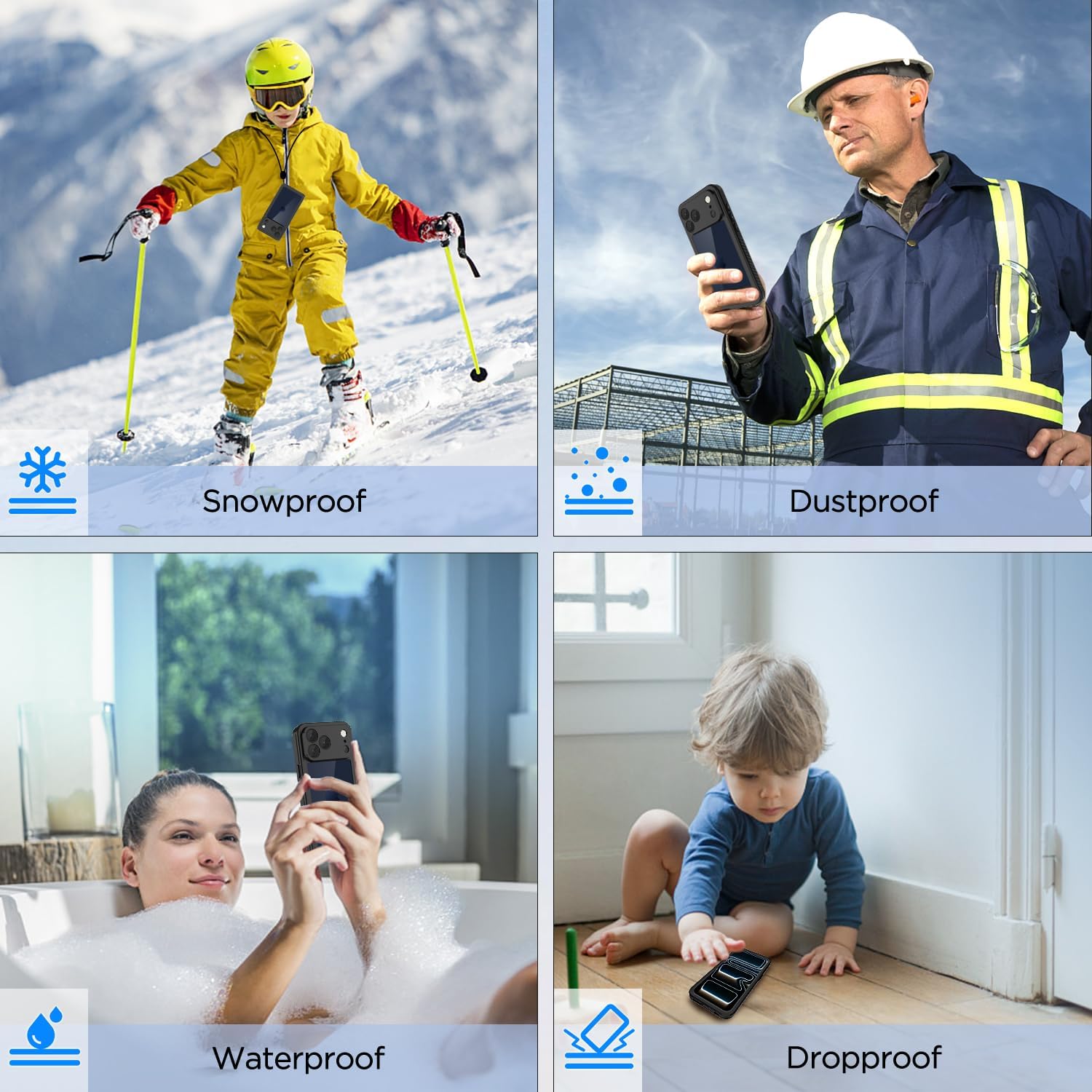 Lanenas for iPhone 17 Pro Max Case Waterproof Case with Built-in Screen Protector, Full Body Dustproof Shockproof Heavy Duty Tough Rugged Phone Protective Cover for iPhone 17 Pro Max 6.9inch Black - Image 7