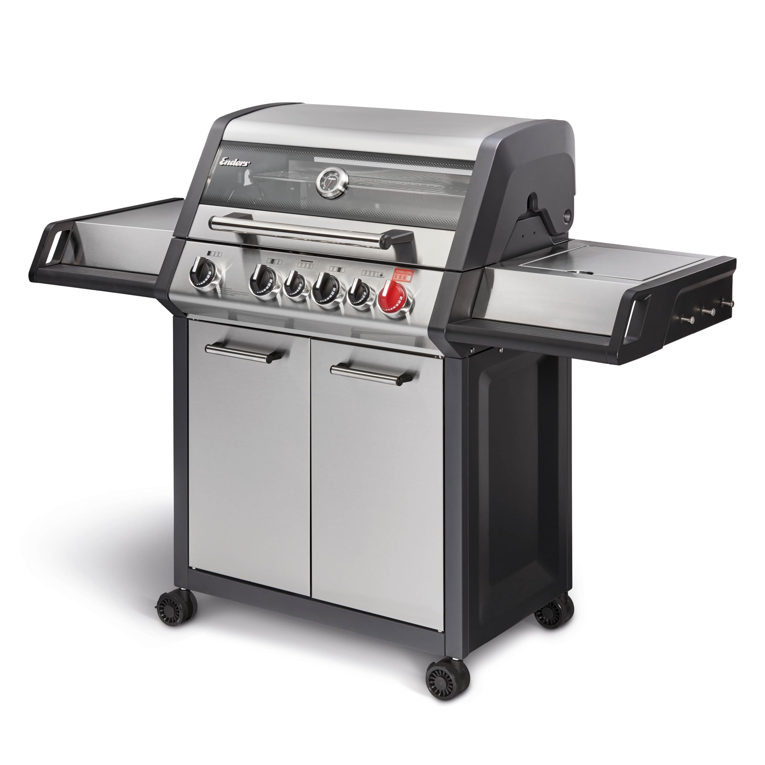 Enders® Gasgrill MONROE PRO 3 SIK TURBO, 3-Edelstahlbrenner, Seitenkocher, Infrarot-Backburner, PanoVision Sicht, HEAT RANGE™-Brenner, SWITCH GRID™, 800 °C TURBO ZONE™, SIMPLE CLEAN™ #8376