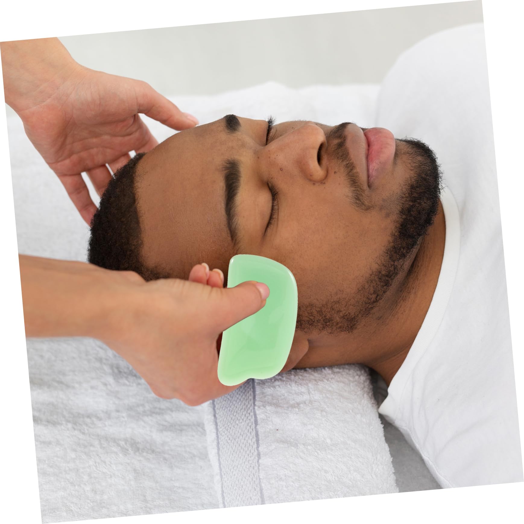 FRCOLOR 3 Sätze Gesichtsschabe-massagegerät Gua Sha Tools Gesichts Massage Gesichtspflege Facelifting Abs Punkt Muskelschaber-tool Gesichtsmassagegerät Jade Green 2 Stück * 3