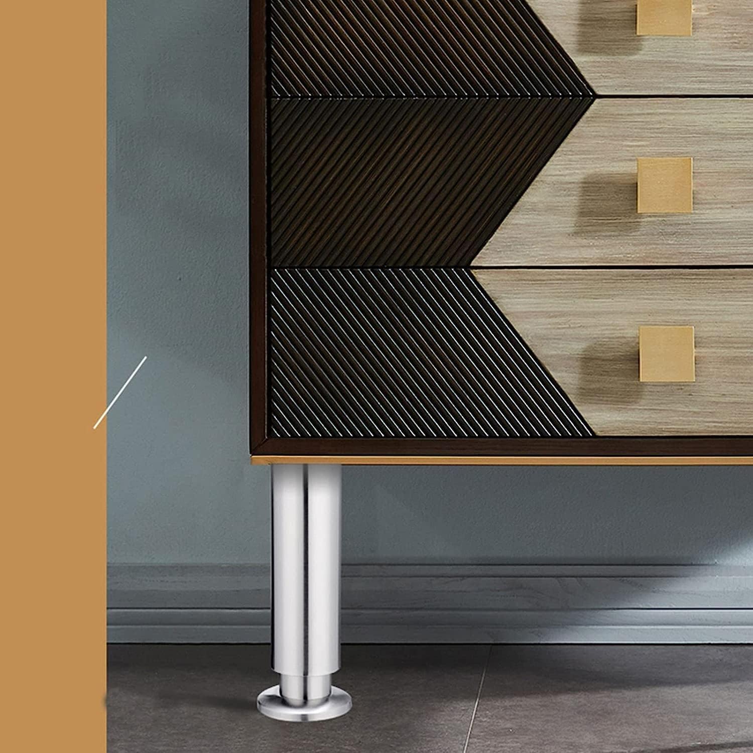 Feng Shui， Gambe per mobili Set di 4 Gambe per mobili, Piedini per Tavolo Regolabili in Acciaio Inossidabile, Gamba di Supporto per Divano di Ricambio per carichi Pesanti, per Supporto TV Letto Piano