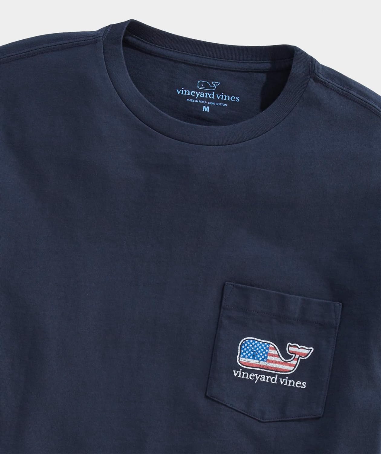 Vineyard Vines Mens Flag Whale Short-Sleeve Pocket Tee - Image 4
