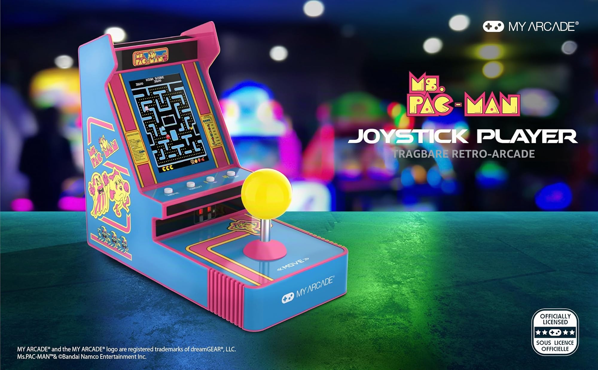 MS.PAC-Man Joystick-Player mit 3,5-Zoll-Display