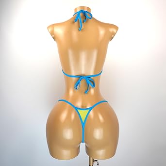 SHERRYLO Revealing Bikini Sheer When Wet Swimsuit for Women G String See Thru Micro Thong Bikinis Mesh Womens Bathing Suit