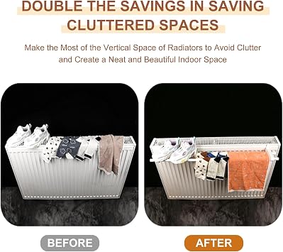 Radiator Shelf, Over Radiator Shelf, Double Clothes Drying Rack, No Punching Required, for Living Rooms, Bedrooms, Kitchens, Bathrooms, Offices, and Hallways(110cm/43in)