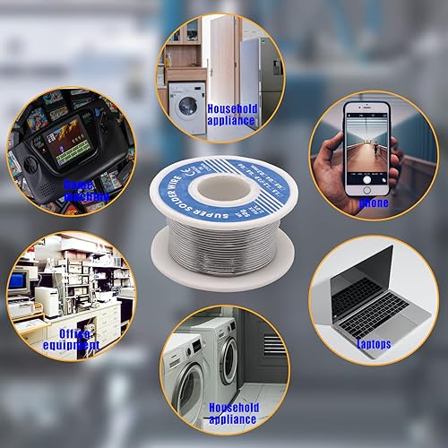 Miniatura 4 de BENLIUDH Alambre de soldadura alambre de soldadura con núcleo de colofonia de plomo de estaño para soldadura eléctrica 2 piezas 0039in 176oz