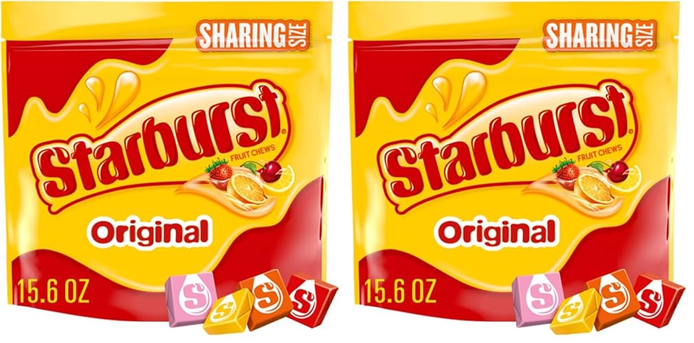 STARBURST Original Fruit Chews Chewy Summer Candy Sharing Size Bag, 15.6oz (Pack of 2)