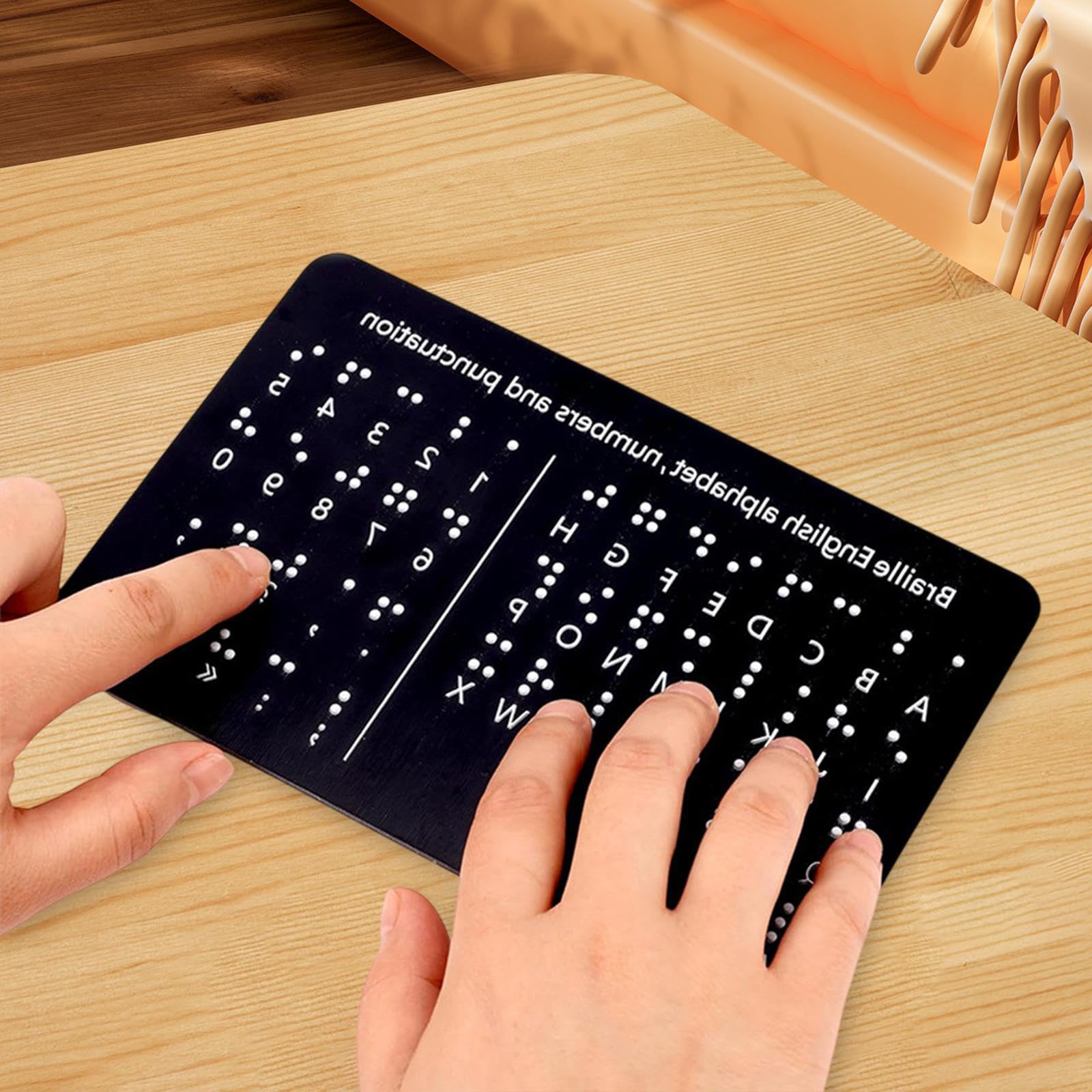 Material Didáctico Escolar con Tablero de Alfabeto Braille con Puntos en Relieve