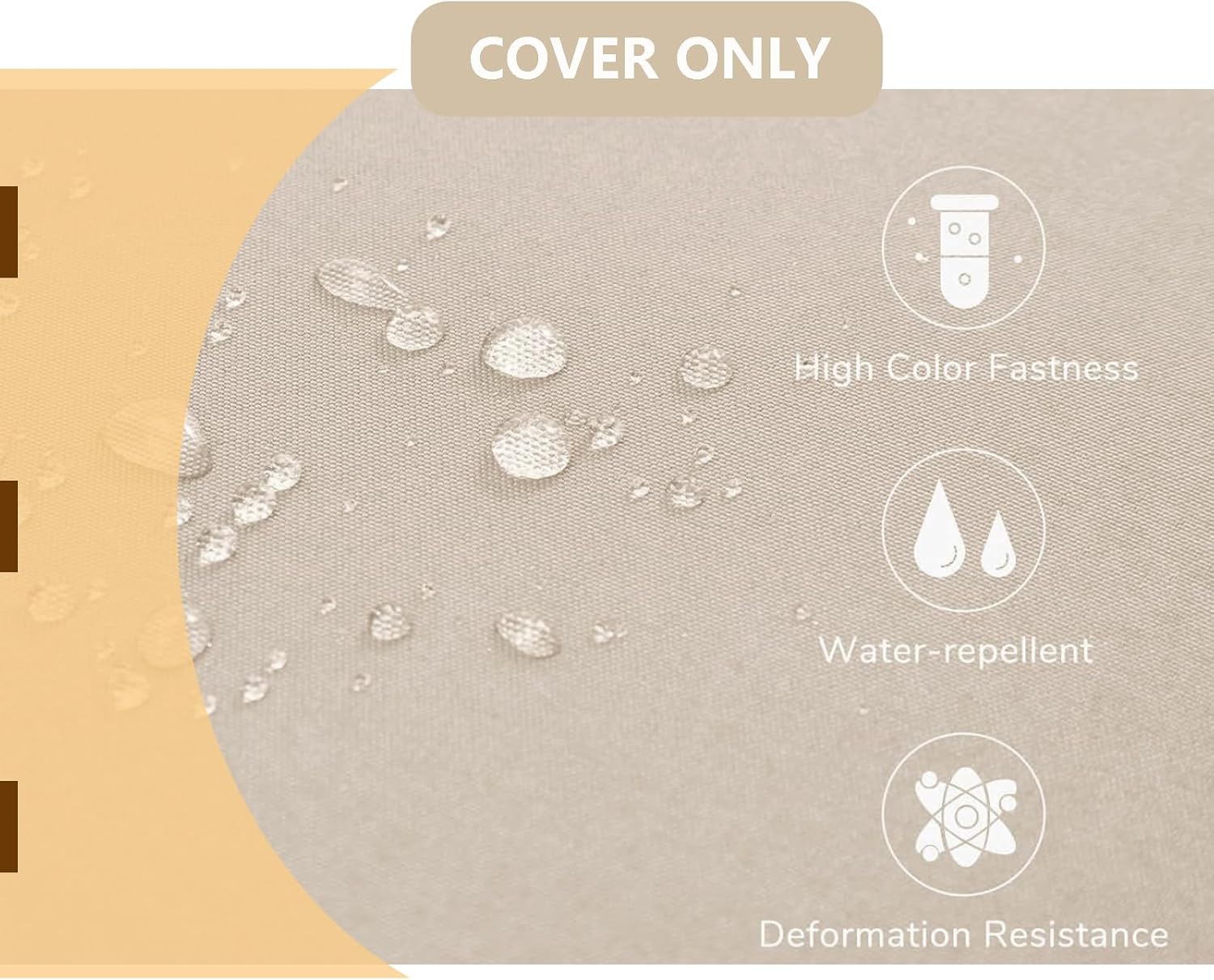 Oslimea Swing Cushion Cover Replacement 60 x 40 Outdoor Porch Swing Cushions 2-3 Seater Replacement Cover with Ties and Buckle Waterproof for Outdoor Patio Porch Swing Cushions, Tan