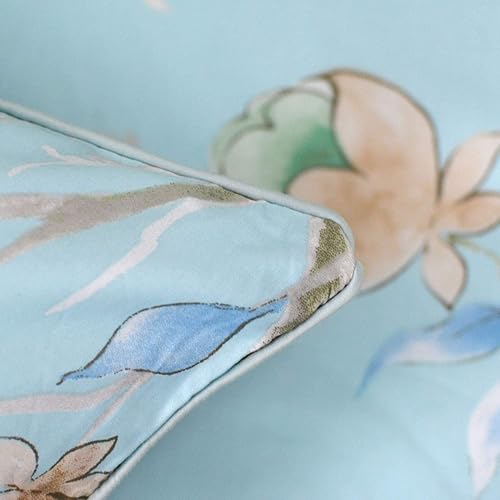 Miniatura 7 de FADFAY Juego de sábanas de lujo con estampado de pájaros azules desgastados, 800 hilos, 100% algodón egipcio, esquinas profundas, 4 piezas, tamaño