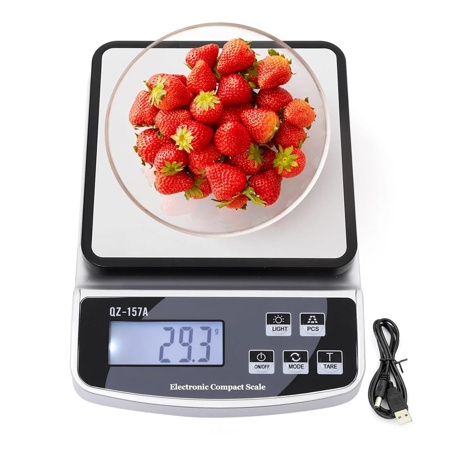 高精度ジュエリー、 15kg/3kg 電子キッチンスケール USB充電 精密バランス フードスケール 家庭用コーヒースケール スマー