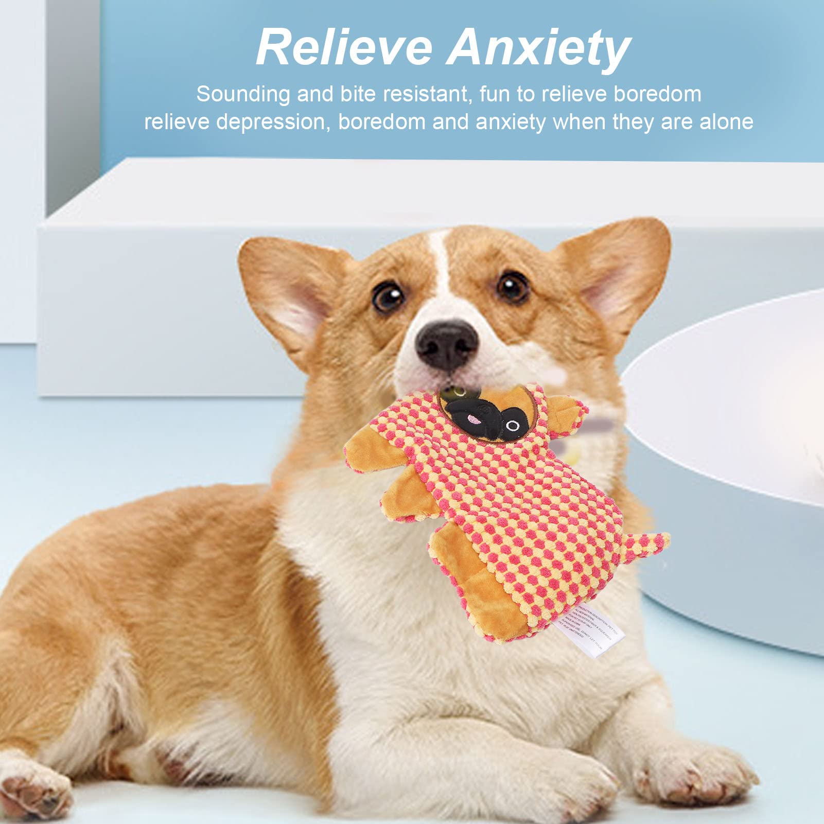 Ahuuen Honden Knuffel Eend Speelgoed,Witte Kalmerende