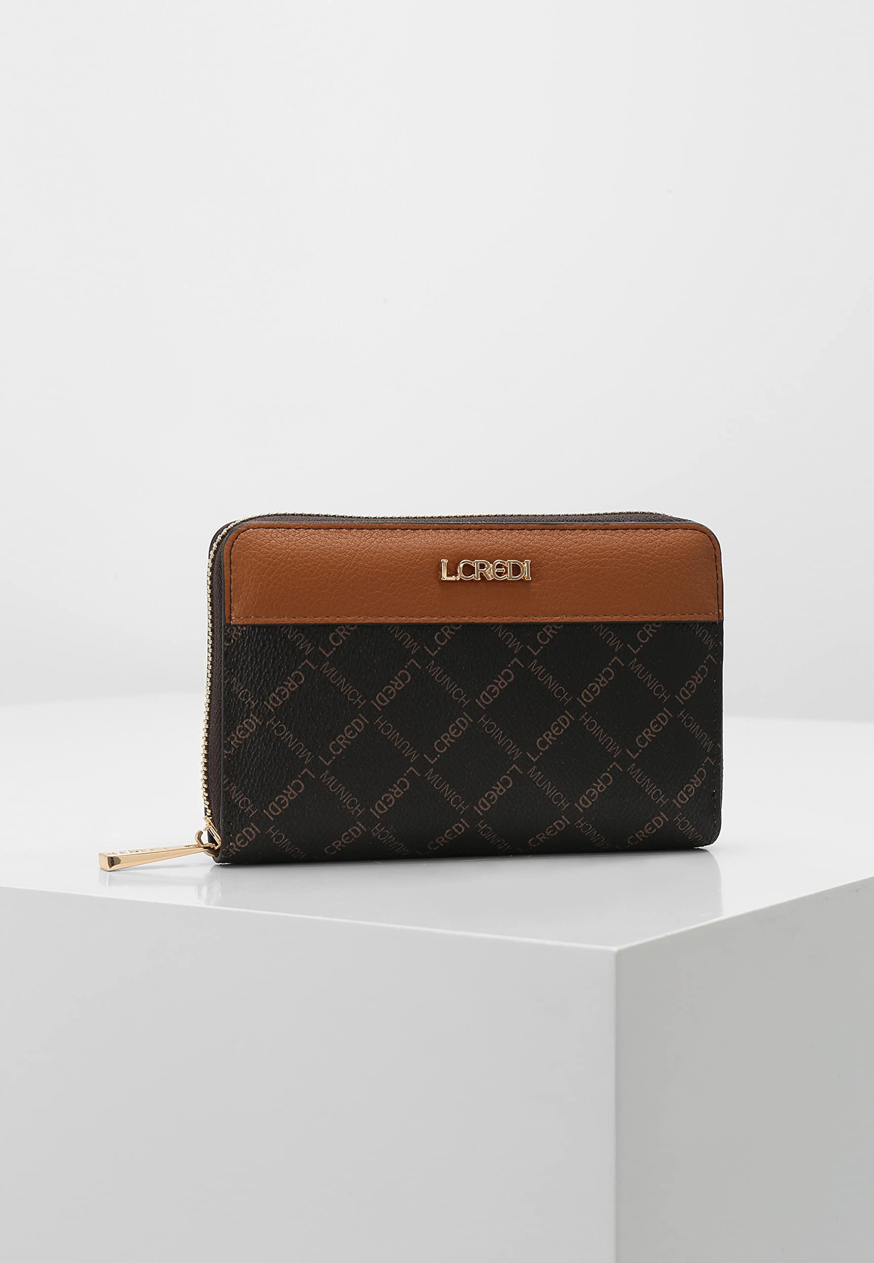L.CREDI Geldbörse Filiberta Portemonnaie Brown Dunkelbraun