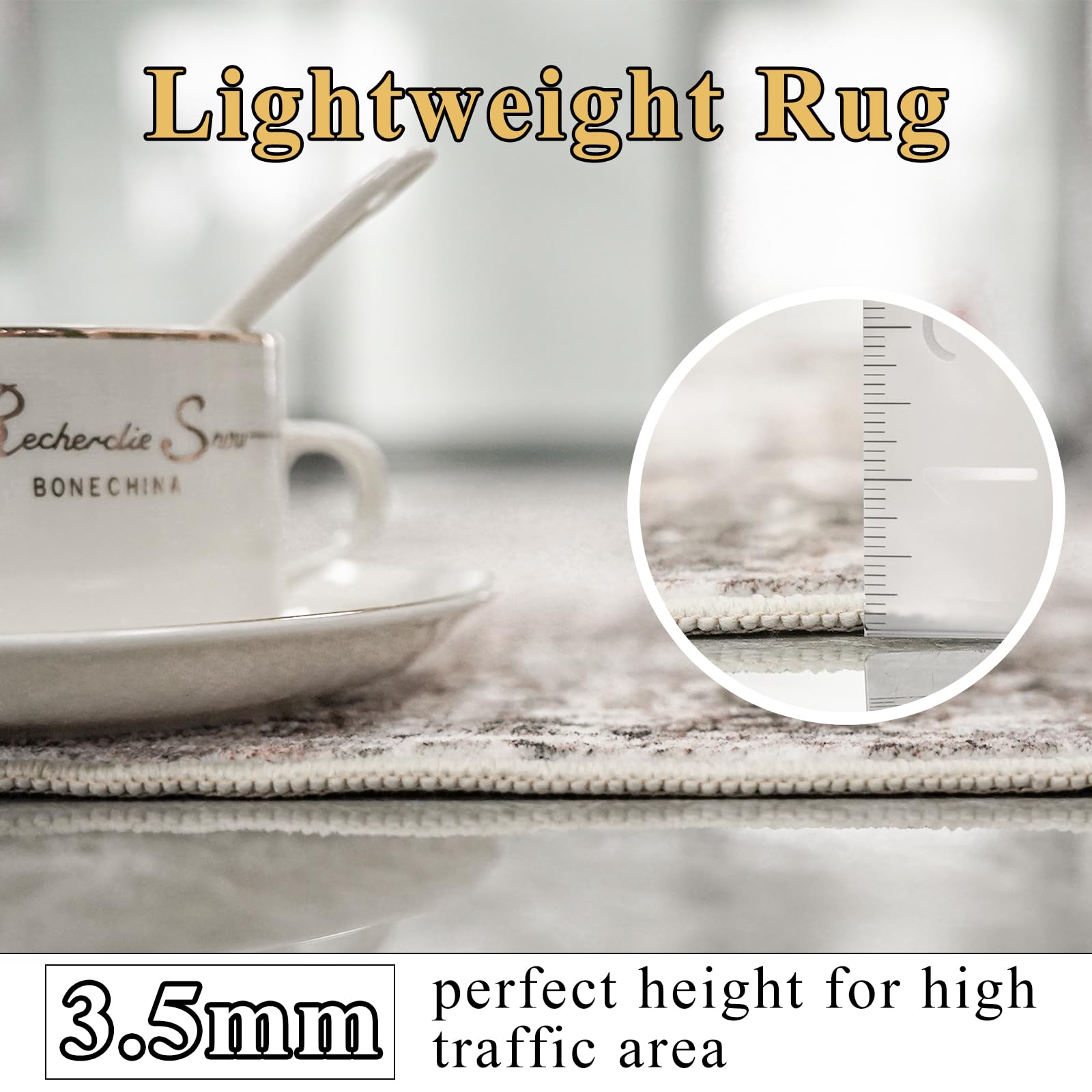 RUUGME 10X14 Abstract Area Rug:Large Washable Living Room Rug Indoor Non Slip Carpet for Bedroom Soft Foldable Stain Resistant Distressed Thin Rug for Dining Room Kitchen 10X14 Brick/Brown/Beige 10' x 14' (Rectangular) Brick/Brown/Beige: 10' x 14' (Rectangular) Brick/Brown/Beige