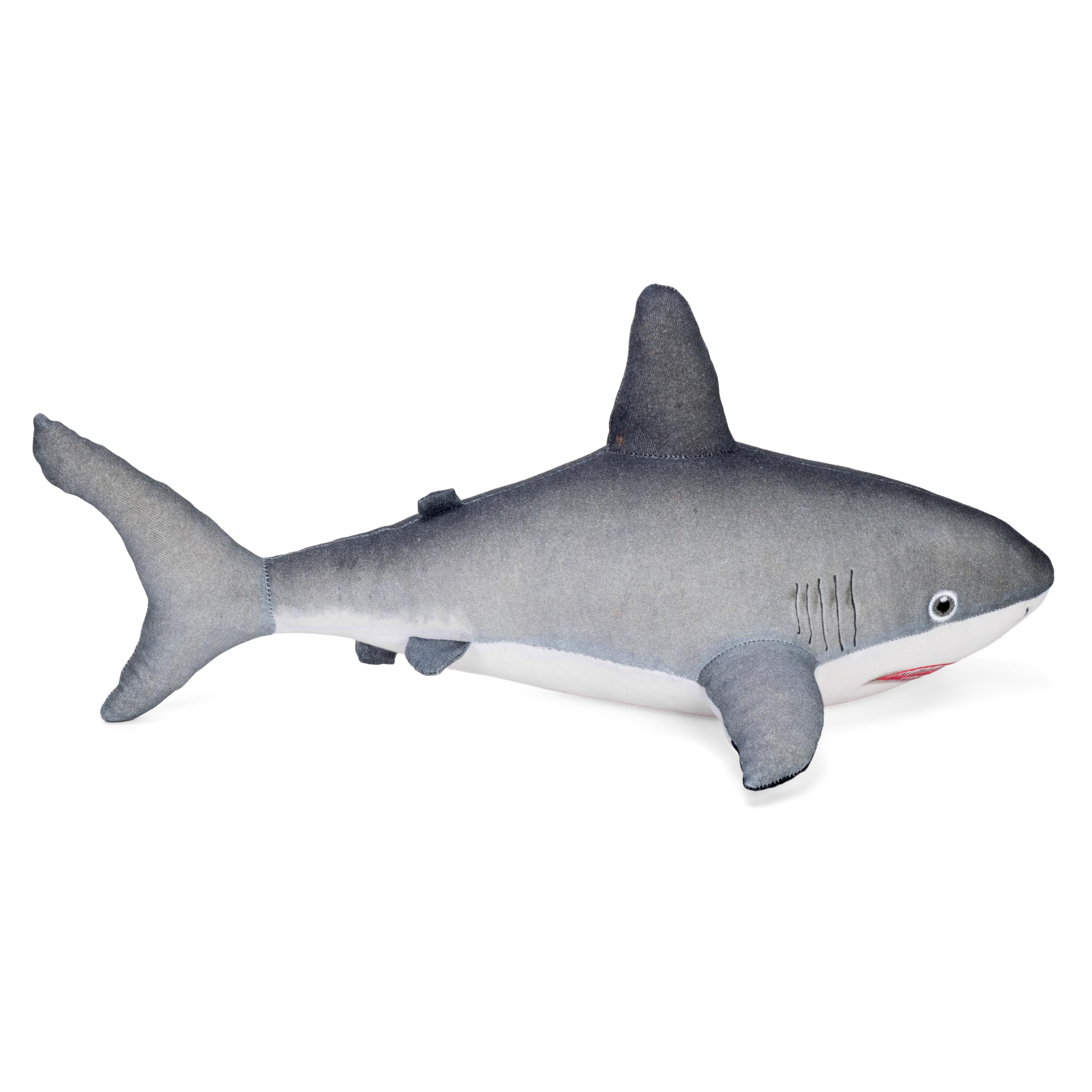 Wild Republic Naturekins Squalo Bianco, Peluche, 30 cm, Giocattolo di Peluche, Il Riempimento è Gomma Naturale