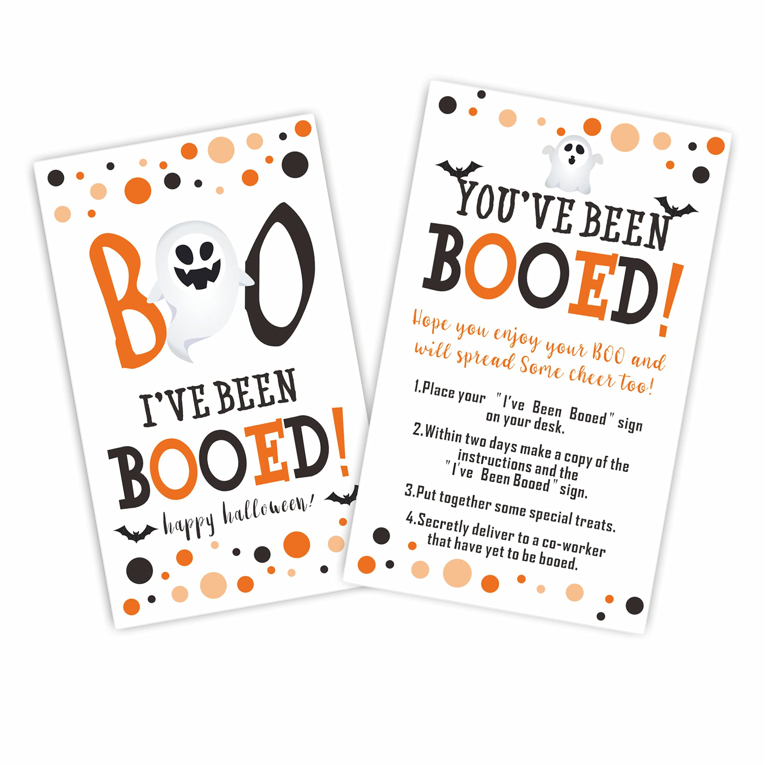 You Been Booed Halloween BOOED Game Card Set - 40 Cards For Halloween ...