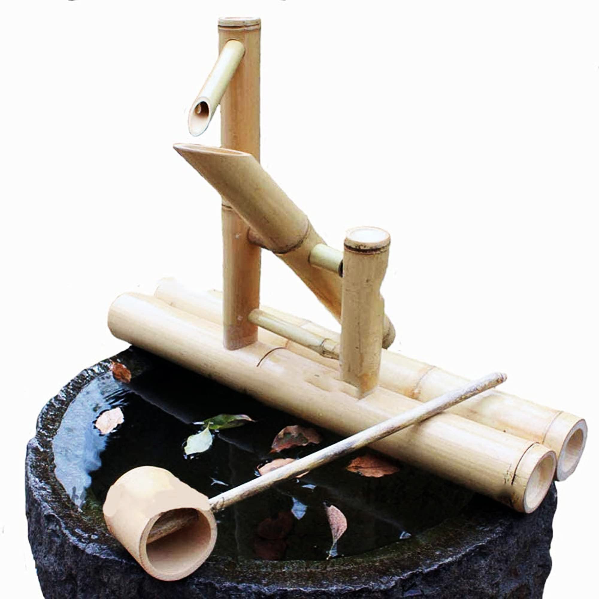 asdchZen Solar Bamboo Fountain, Zen Bamboo Fountains, Water Fountain With Pump, For Indoor Outdoor Backyard Lawn
