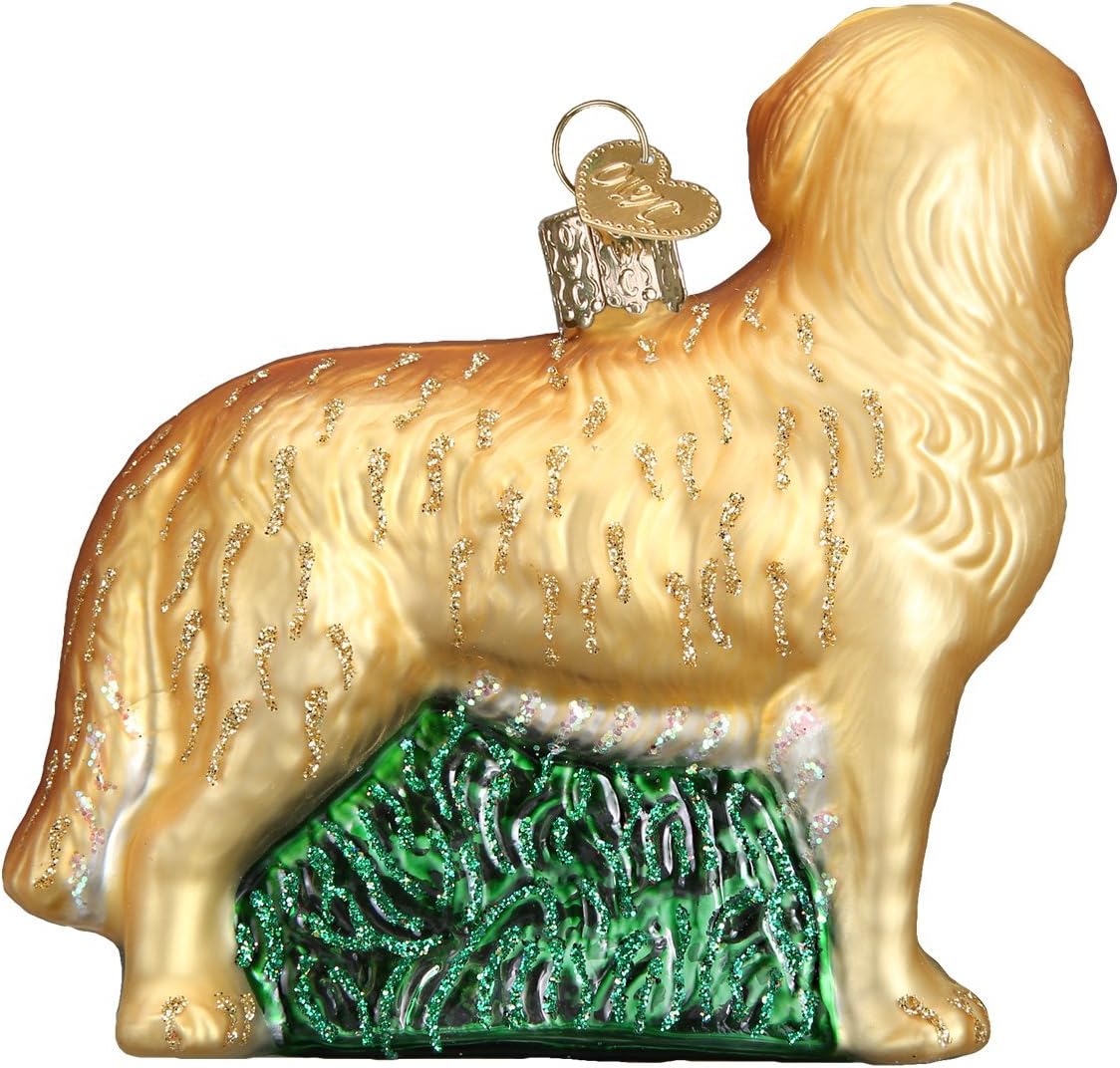 Old World Christmas Golden Retriever Glass Blown Ornament for Christmas Tree, Handcrafted Holiday Decoration, Dog Collection