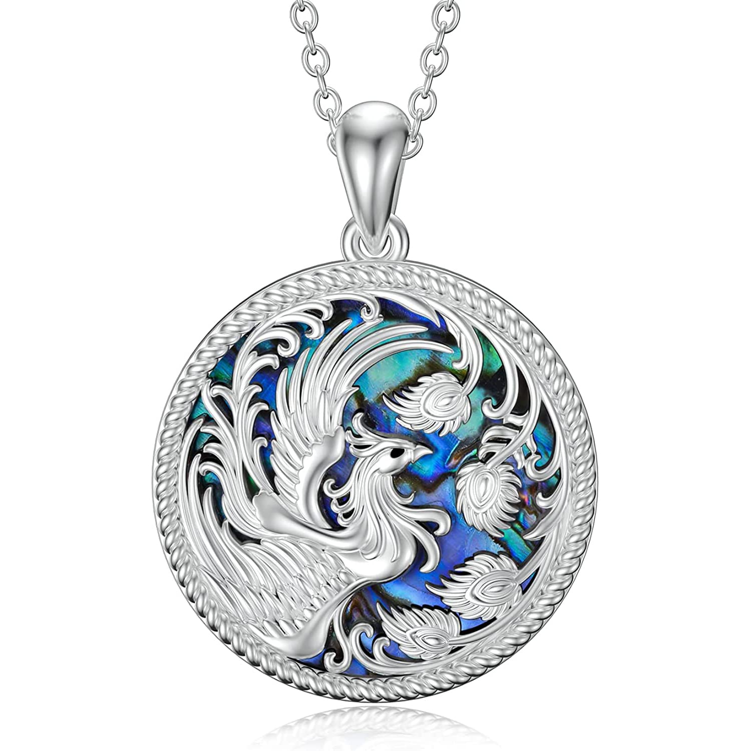 Phönix Collana Donna In Argento Sterling 925 Con Ciondolo Fenice In Conchiglia Abalone – Regalo