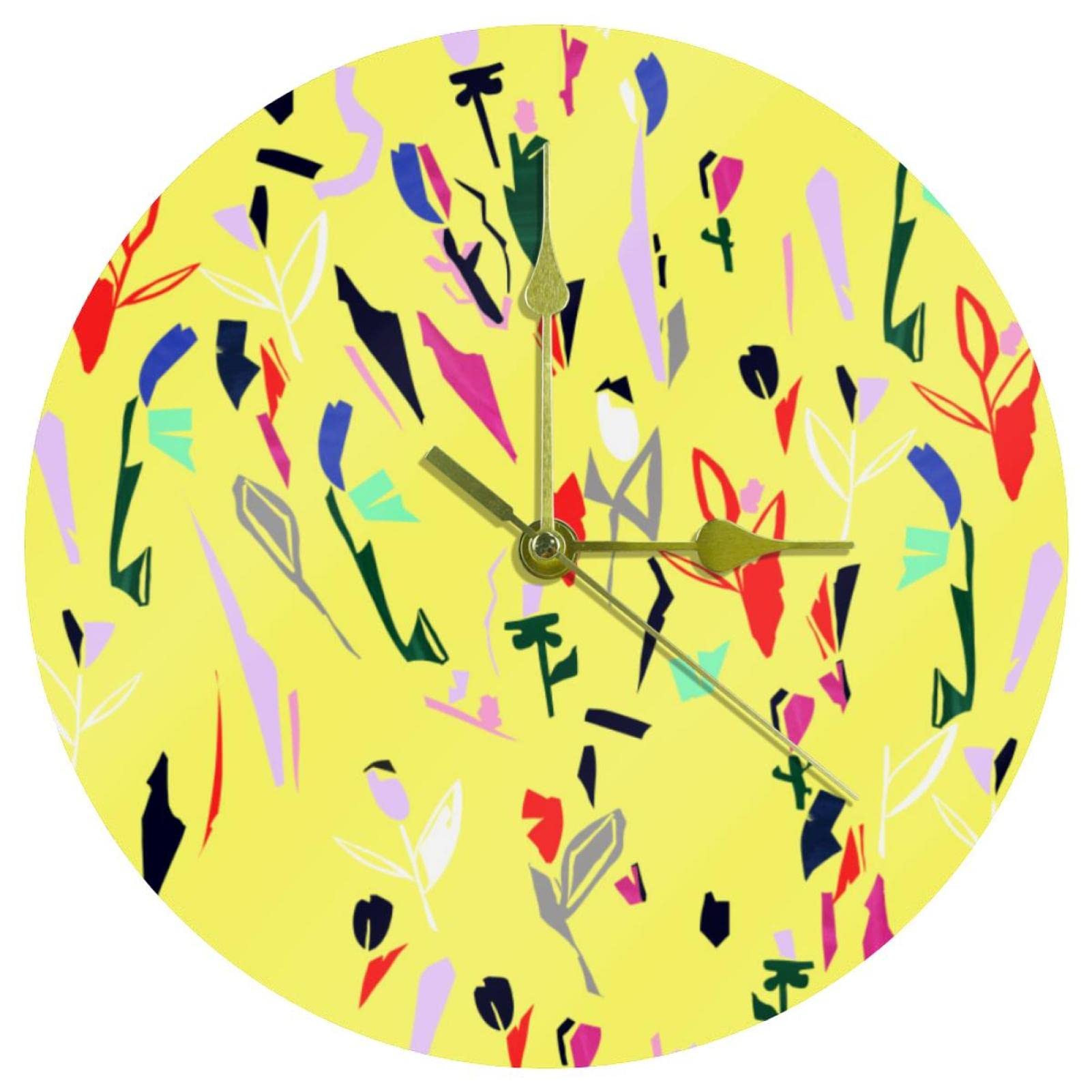 Horloge murale en acrylique graffiti silencieuse pour salon
