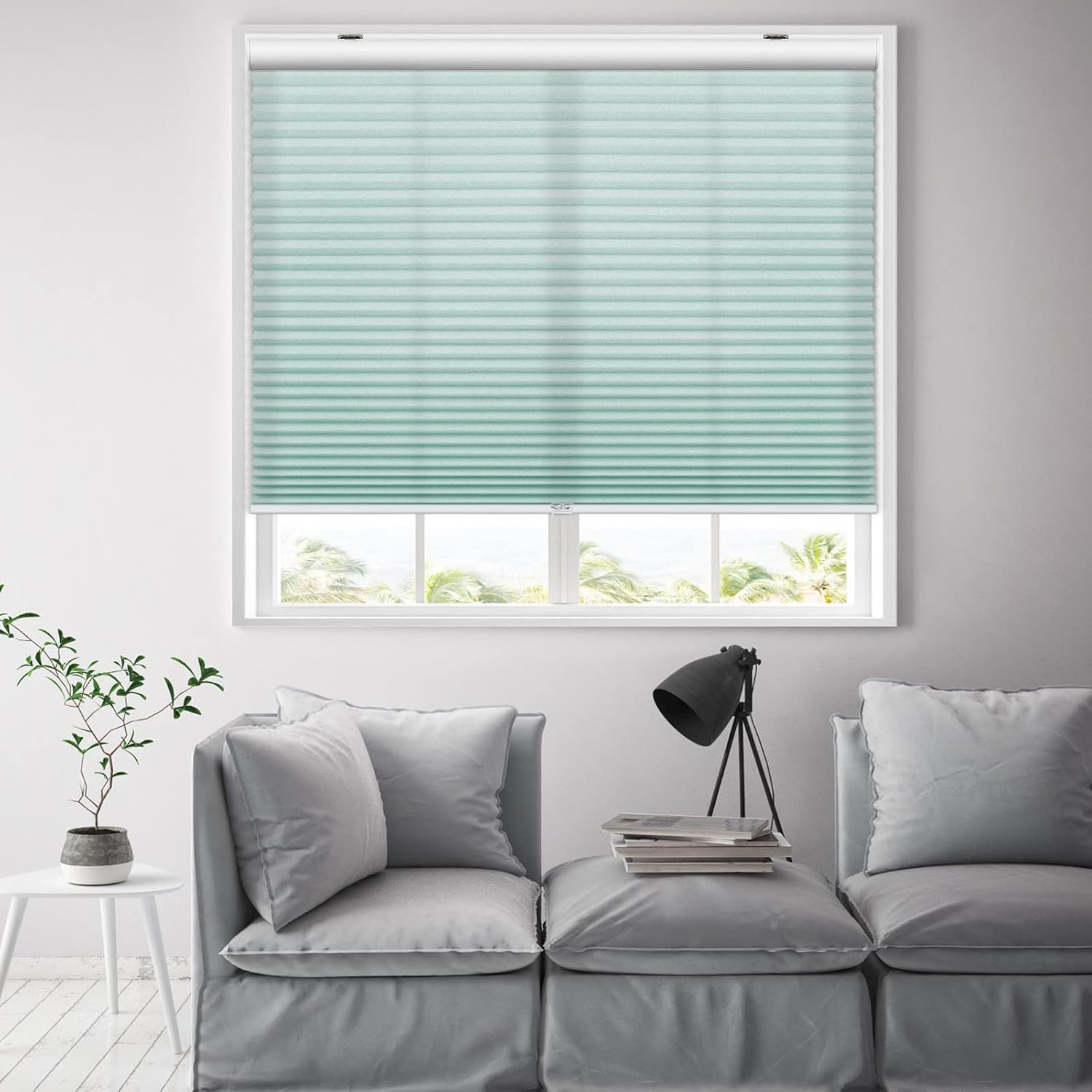 Keego Cordless Light Filtering Window Cellular Shades Honeycomb Blinds for Windows-Custom Cut to Size Noise Cancelling Window Blinds and Shades for Home Kitchen Bedroom Office (Teal, Custom Size)