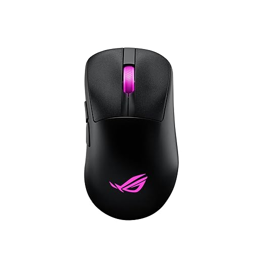 ASUS ROG Keris II Origin Wireless Gaming Mouse – Right-Handed Ergonomic, 65g, Tri-Mode Connectivity, 42K DPI, up to 127Hr Battery, Web-Based Configuration, PC/Mac Support - Black