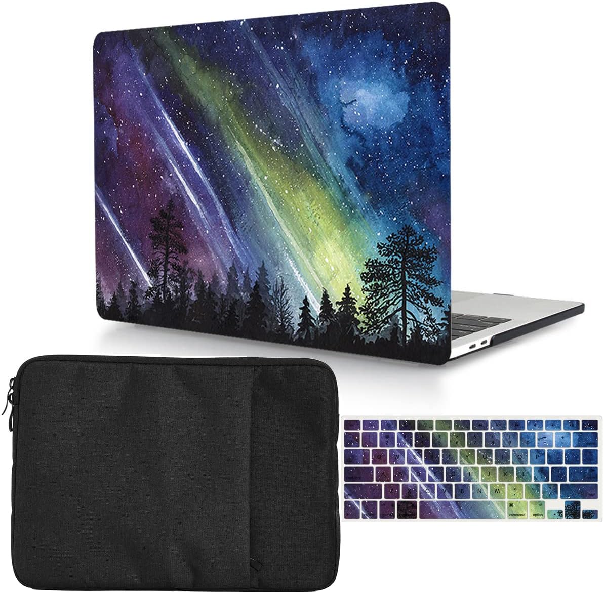 Bandless Case Compatible with MacBook Pro 14 Inch (2021 Release) M1 Pro / Max Model A2442, Plastic Hard Shell Case & Laptop Sleeve & Keyboard Cover Skin for Mac Pro 14'' with Touch ID, Starry Night