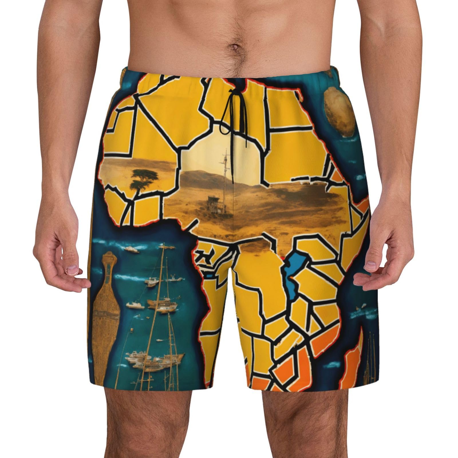 Bañador de hombre corto con estampado original para fitness y natación 8