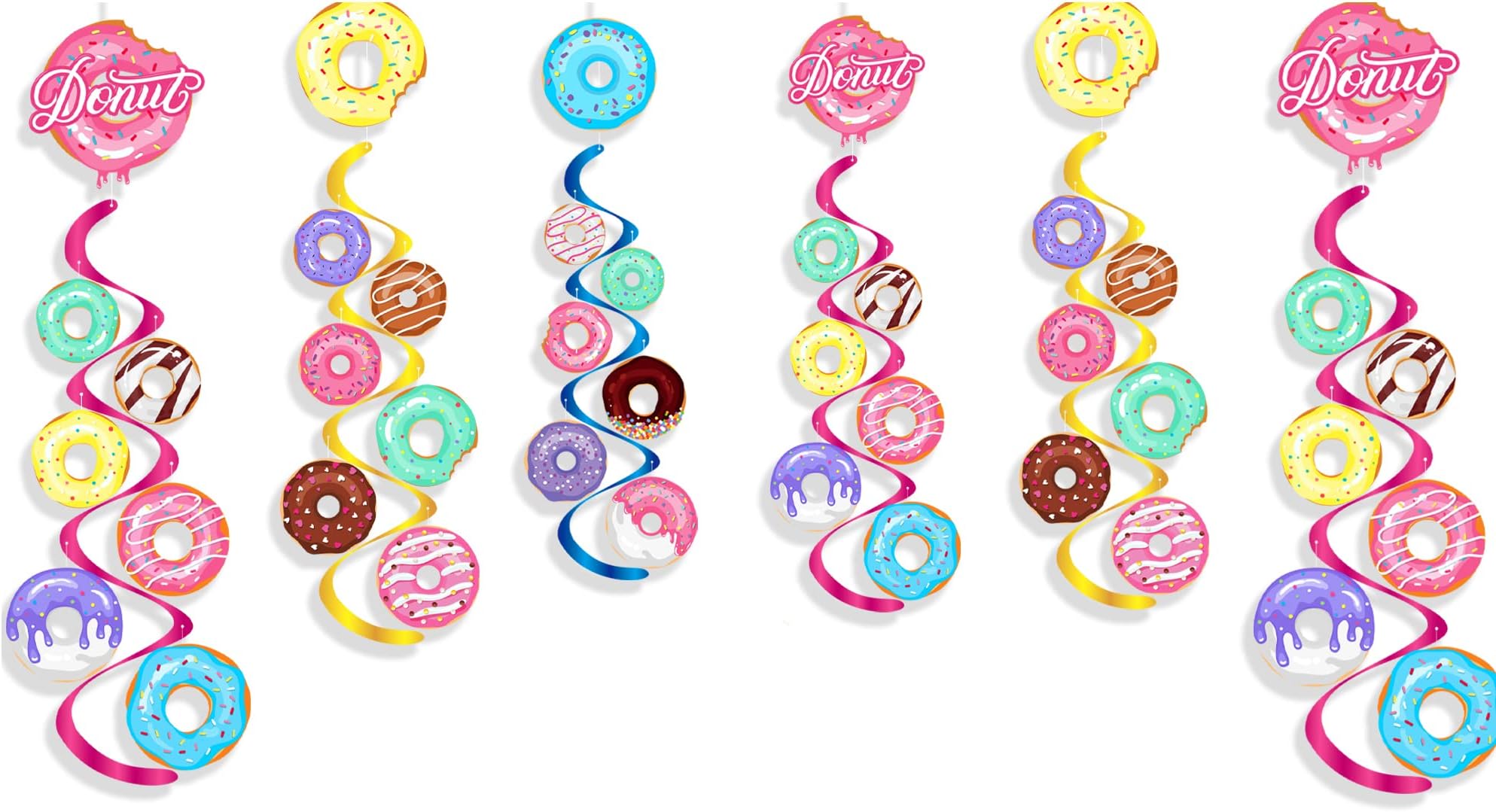 Pizza Party Hanging Swirls 20Pcs - Fast Food Theme Ceiling Decorations