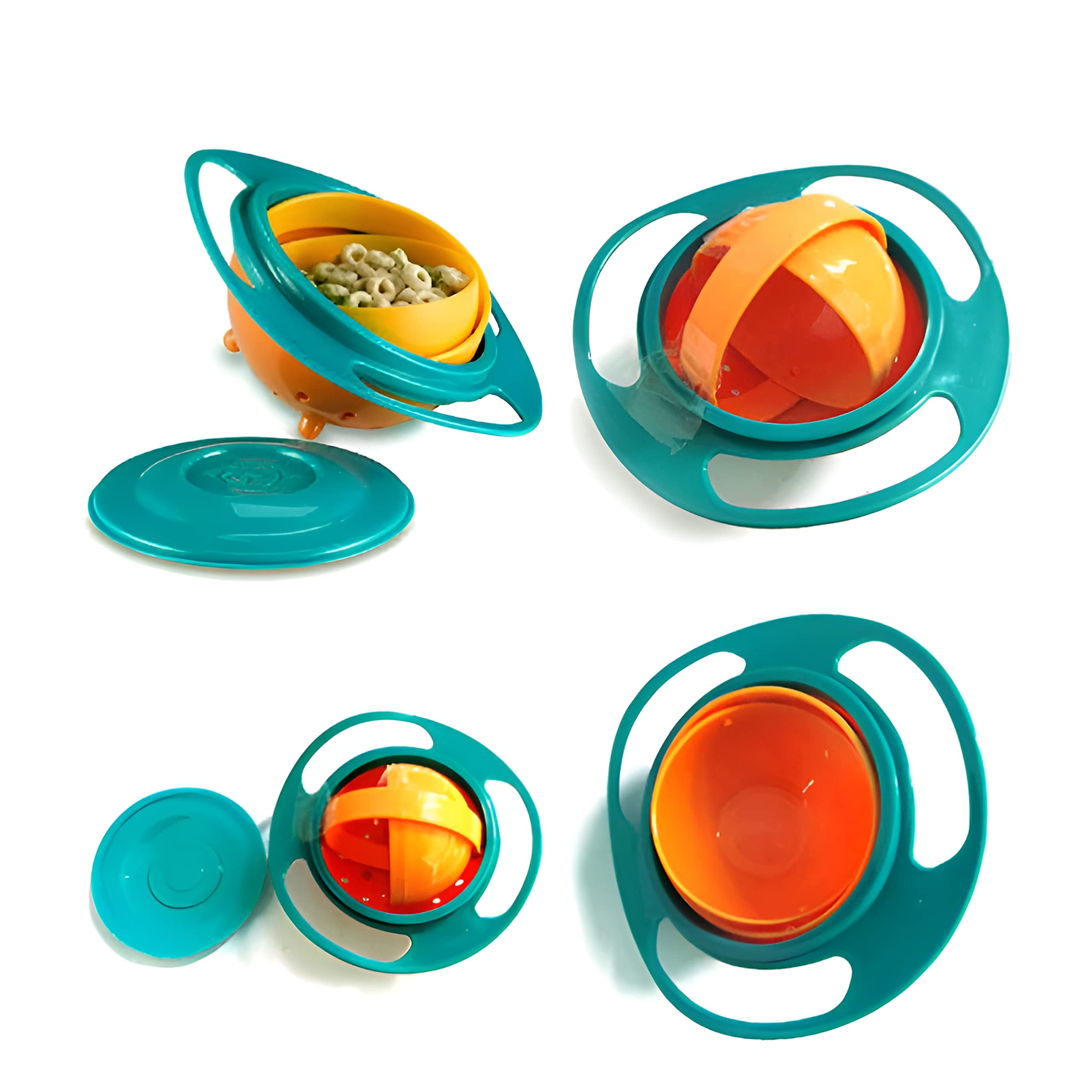 Garth Gyro Curved Dish   for Baby 1 Pc – Multicolor Non-Spill Toddler Feeding Curved Dish  , 360° Rotating Spill-Proof Dish for Kids, Snack Container with Lid, BPA-Free, Easy to Clean, Mealtime Solution for Babies - Image 9 thumbnail