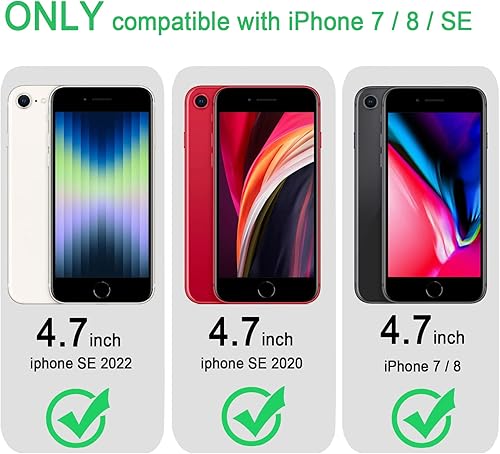 Compatible con iPhone SE (edición 20222020), para iPhone 87, transparente, a prueba de golpes, funda protectora delgada de policarbonato duro