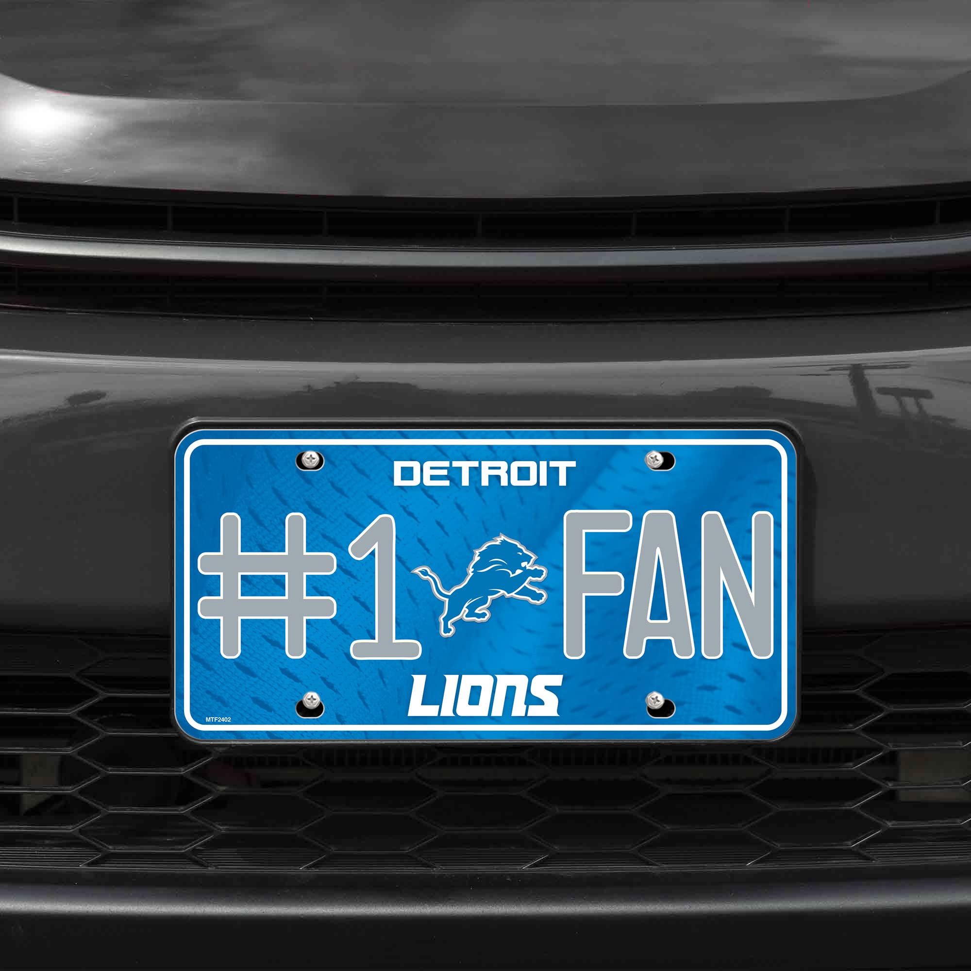 Rico Industries NFL Detroit Lions #1 Fan Metal License Plate Tag