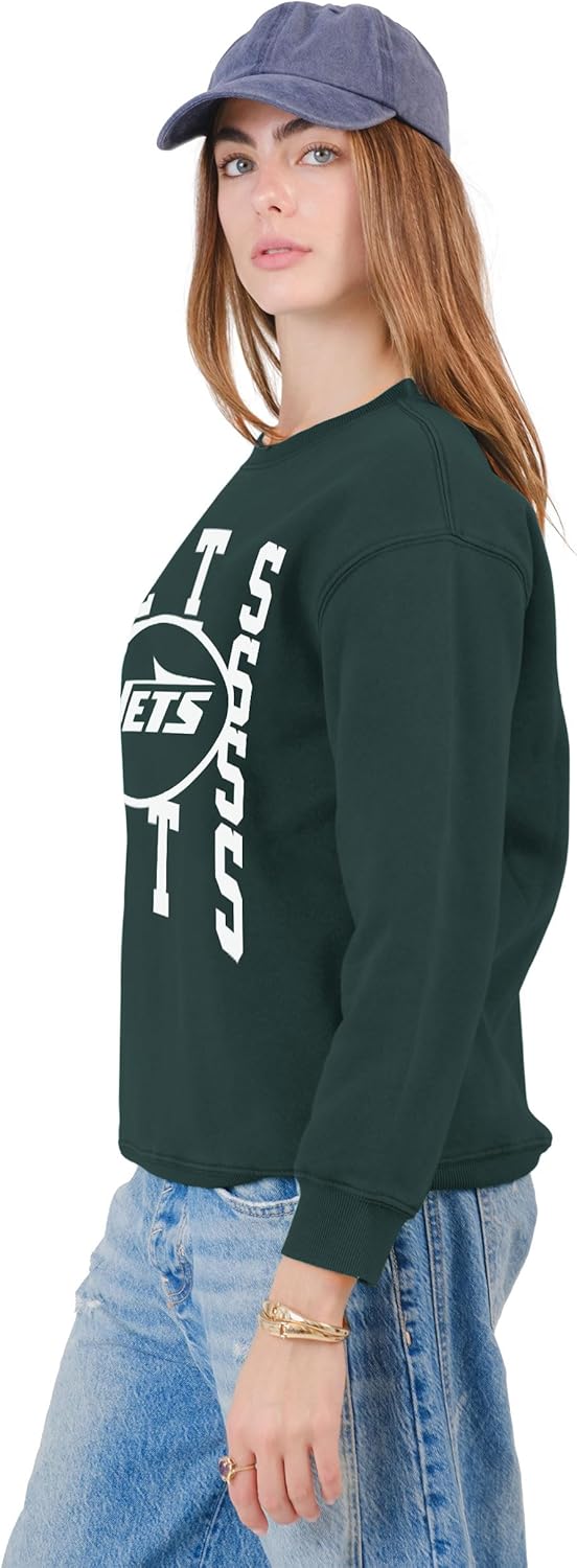 Ultra Game Women's NFL Official Super Soft Oversized Cozy Sweatshirt