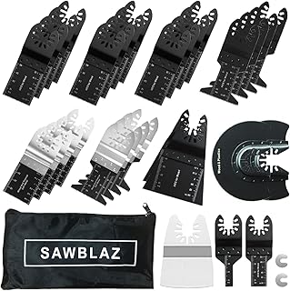 33 Pack Sawblaz Universal oscillating Tool Blades Wood Plastics Soft Metal Oscillating Saw Blades Quick Release Multitool ...