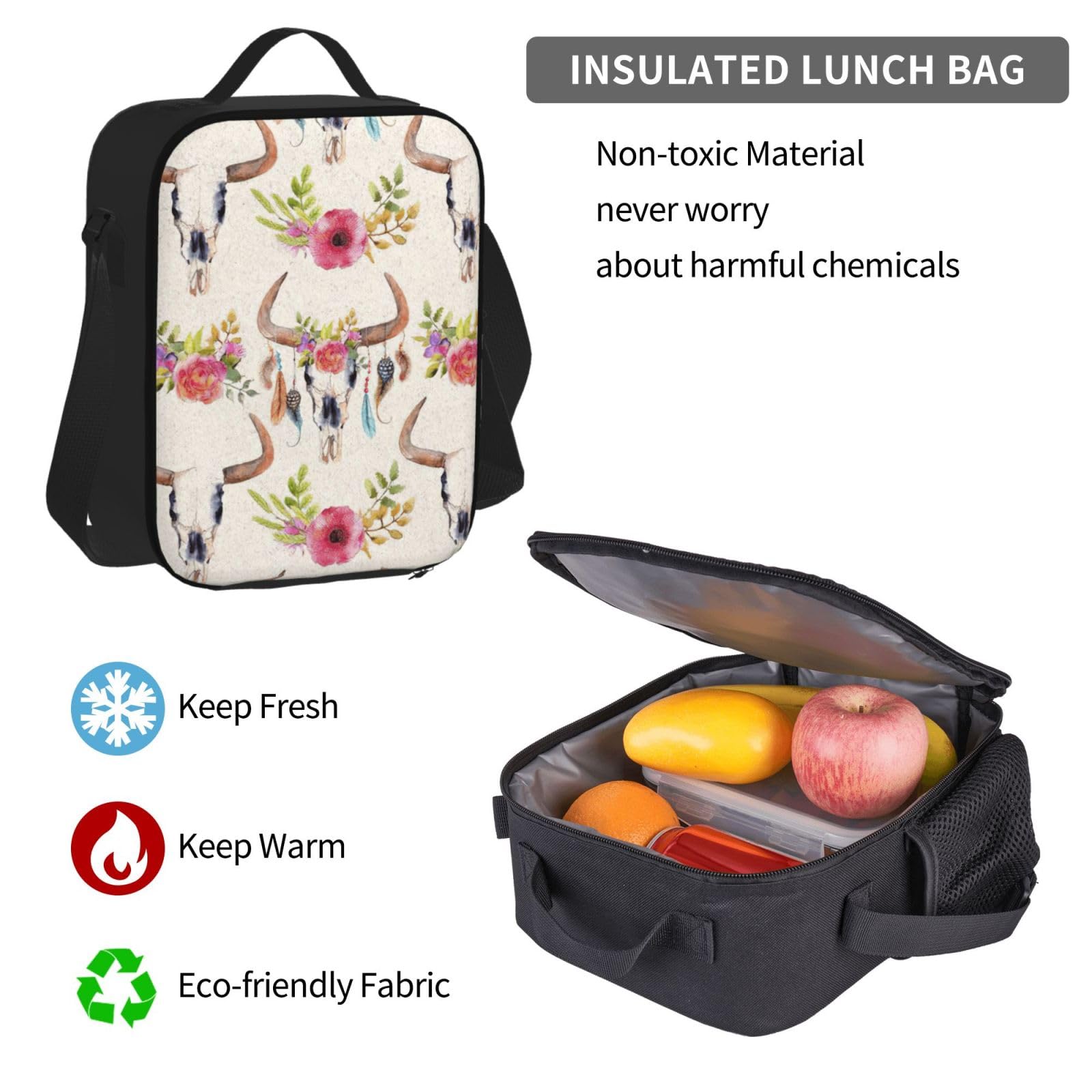 Zaino, borsa portapranzo, astuccio, set da 3 pezzi, per lavoro e