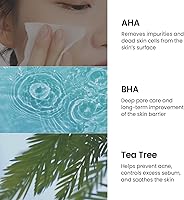 Vista 7 de coxir AHA + BHA - Tónico limpiador de poros para todo tipo de piel, purificante, AHA, BHA, cuidado diario de los poros, cuidado de la piel k Beauty