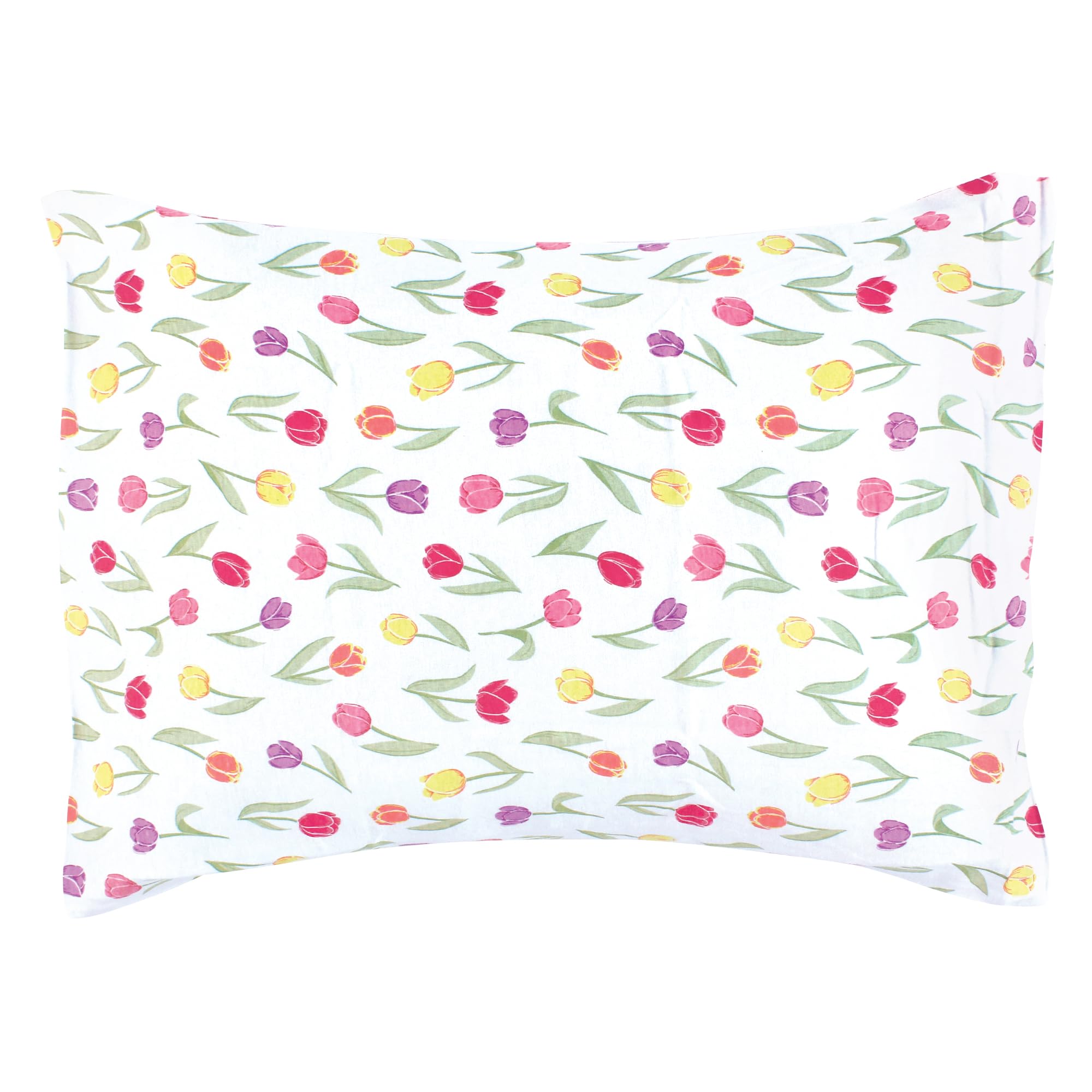 Hudson Baby Unisex Baby Cotton Toddler Pillow Case, Spring Tulips, One Size
