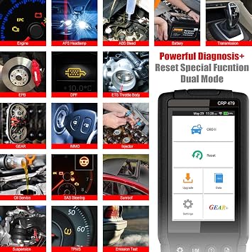 OBD2 Scanner Engine ABS SRS Scan Tool Multilingual Activation Code Reader Car Diagnostic Tool